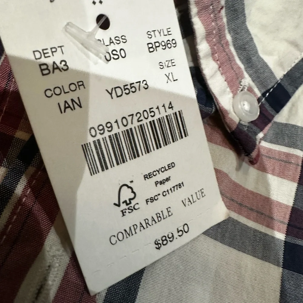 J. Crew Red and Blue Plaid Casual Shirt‎